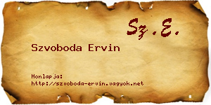 Szvoboda Ervin névjegykártya