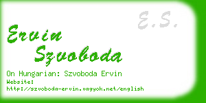 ervin szvoboda business card